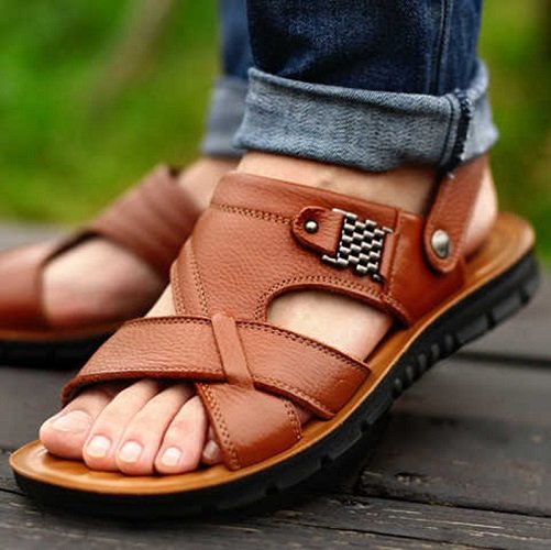 Mens Casual Leather Flipflop